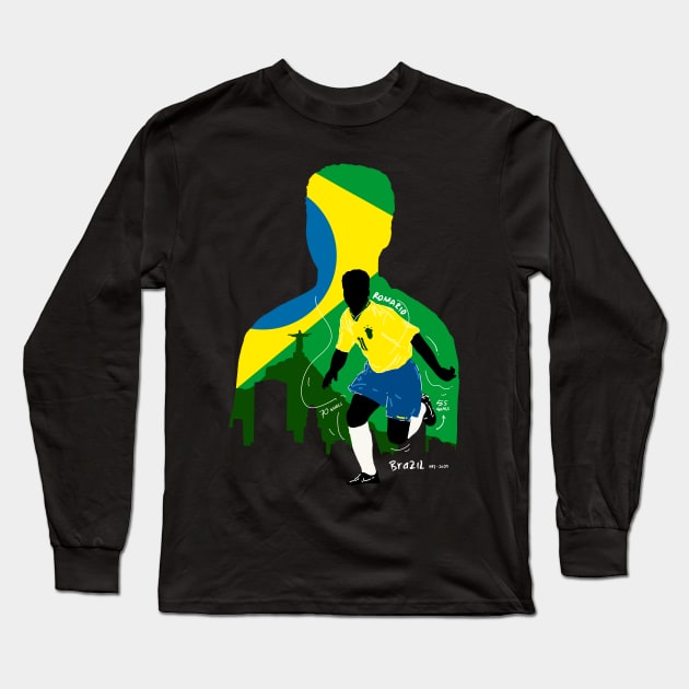 Brazil soccer legend series 01 Long Sleeve T-Shirt by BAJAJU